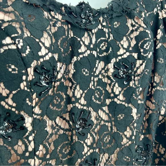 NWT JS Boutique Floral Lace Sequins Embroidered Cocktail Bodycon Sheath Dress 6 - Picture 6 of 8